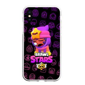 Чехол для iPhone XS Max матовый с принтом Brawl Stars SANDY в Кировске, Силикон | Область печати: задняя сторона чехла, без боковых панелей | brawl stars | brawl stars sandy | legendary brawler | leon | leon shark | sandy | shark | stars | акула | бравл стар сэнди | леон акула | сенди | сэнди