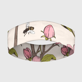 Повязка на голову 3D с принтом САКУРА | SAKURA в Кировске,  |  | animals | bees | chery | flowers | insects | japan | sakura | вишня | животные | насекомые | пчелы | растения | сакура | цветы | цветы сакуры | япония