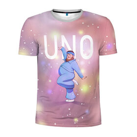 Мужская футболка 3D спортивная с принтом UNO (Little Big) в Кировске, 100% полиэстер с улучшенными характеристиками | приталенный силуэт, круглая горловина, широкие плечи, сужается к линии бедра | eurovision 2020 | little big | uno | вог | евровидение | литтл биг | пухляш | танец | уно | юно