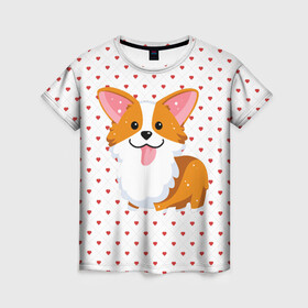 Женская футболка 3D с принтом Корги в Кировске, 100% полиэфир ( синтетическое хлопкоподобное полотно) | прямой крой, круглый вырез горловины, длина до линии бедер | corgi | корги | маленькая собачка | милый | милый корги | рыжая | рыжая собачка | собака | собачка | такси