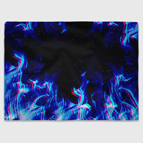Плед 3D с принтом СИНИЙ ОГОНЬ ГЛИТЧ | BLUE FIRE GLITCH в Кировске, 100% полиэстер | закругленные углы, все края обработаны. Ткань не мнется и не растягивается | abstraction | fire | flame | geometry | hexagon | neon | paints | stripes | texture | triangle | абстракция | брызги | геометрия | краски | неон | неоновый | огонь | соты | текстура