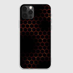 Чехол для iPhone 12 Pro Max с принтом ОГНЕННЫЕ СОТЫ | FIRE COMBS в Кировске, Силикон |  | abstraction | geometry | hexagon | neon | paints | stripes | texture | triangle | абстракция | брызги | геометрия | краски | неон | неоновый | соты | текстура