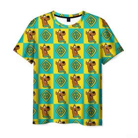 Мужская футболка 3D с принтом Scooby-Doo Logo в Кировске, 100% полиэфир | прямой крой, круглый вырез горловины, длина до линии бедер | scooby doo | vdosadir | скуберт фон дуенхеймер | скуби ду | уильям ханна