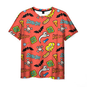 Мужская футболка 3D с принтом Scooby-Doo в Кировске, 100% полиэфир | прямой крой, круглый вырез горловины, длина до линии бедер | halloween | scooby doo | vdosadir | скуби ду | уильям ханна | хэллоуин