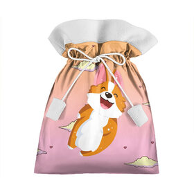 Подарочный 3D мешок с принтом Милый корги в Кировске, 100% полиэстер | Размер: 29*39 см | corgi | корги | маленькая собачка | милый | милый корги | рыжая | рыжая собачка | собака | собачка | такси