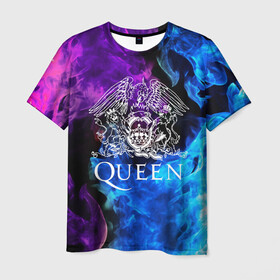 Мужская футболка 3D с принтом QUEEN  в Кировске, 100% полиэфир | прямой крой, круглый вырез горловины, длина до линии бедер | queen | rock | we will rock you | брайан мэи | группа queen | группа квин | джон дикон | квин | королева | король | роджер тейлор | рок | фредди меркьюри