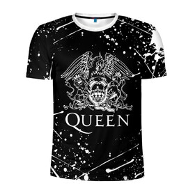 Мужская футболка 3D спортивная с принтом QUEEN  в Кировске, 100% полиэстер с улучшенными характеристиками | приталенный силуэт, круглая горловина, широкие плечи, сужается к линии бедра | queen | rock | we will rock you | брайан мэи | группа queen | группа квин | джон дикон | квин | королева | король | роджер тейлор | рок | фредди меркьюри