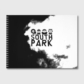 Альбом для рисования с принтом South Park в Кировске, 100% бумага
 | матовая бумага, плотность 200 мг. | Тематика изображения на принте: south park | sp | батерс | баттерс | гарисон | енот | кайл  брофловски | картман | кеннет | кенни | маки | макки | маккормик | марш | мистер | мистереон | мультфильм | полотенчик | ренди | саус парк | сауспарк