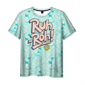 Мужская футболка 3D с принтом Ruh-Roh! в Кировске, 100% полиэфир | прямой крой, круглый вырез горловины, длина до линии бедер | scooby doo | vdosadir | скуби ду | уильям ханна