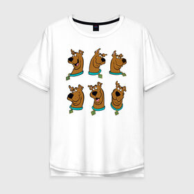 Мужская футболка хлопок Oversize с принтом Scooby-Doo в Кировске, 100% хлопок | свободный крой, круглый ворот, “спинка” длиннее передней части | scooby doo | vdosadir | скуберт фон дуенхеймер | скуби ду | уильям ханна