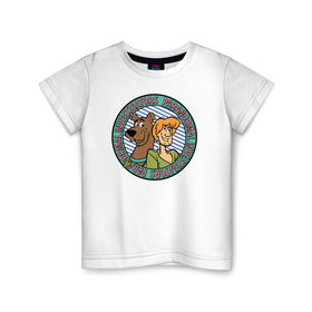 Детская футболка хлопок с принтом Scooby-Doo в Кировске, 100% хлопок | круглый вырез горловины, полуприлегающий силуэт, длина до линии бедер | scooby doo | shaggy | vdosadir | скуберт фон дуенхеймер | скуби ду | уильям ханна | шегги
