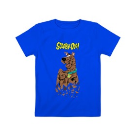 Детская футболка хлопок с принтом Scooby-Doo в Кировске, 100% хлопок | круглый вырез горловины, полуприлегающий силуэт, длина до линии бедер | Тематика изображения на принте: scooby doo | vdosadir | скуберт фон дуенхеймер | скуби ду | уильям ханна