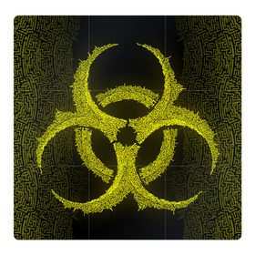 Магнитный плакат 3Х3 с принтом Биологическая Опасность (Oko) в Кировске, Полимерный материал с магнитным слоем | 9 деталей размером 9*9 см | 19 | oko | био | биологическая | болезнь | будь | вирус | заражение | защита | здоров | знак | значек | игра | иероглиф | ковид | коронавирус | массовое | мировая | око | опасно | опасность | оружие | пандемия