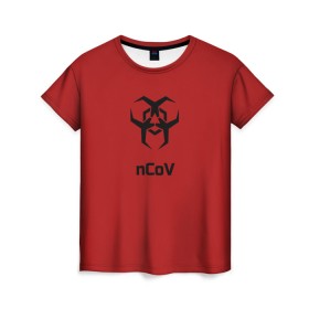 Женская футболка 3D с принтом nCoV в Кировске, 100% полиэфир ( синтетическое хлопкоподобное полотно) | прямой крой, круглый вырез горловины, длина до линии бедер | 2019 ncov | koronavirus | ncov | вирус | вирусы | каронавирус | коронавирус | коронавирус из китая | коронавирус пневмонии | коронавирусы