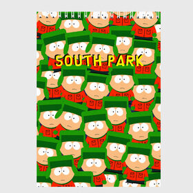 Скетчбук с принтом SOUTH PARK в Кировске, 100% бумага
 | 48 листов, плотность листов — 100 г/м2, плотность картонной обложки — 250 г/м2. Листы скреплены сверху удобной пружинной спиралью | cartman | kenny | kyle | south park | stan | кайл | картман | кенни | стэн | южный парк