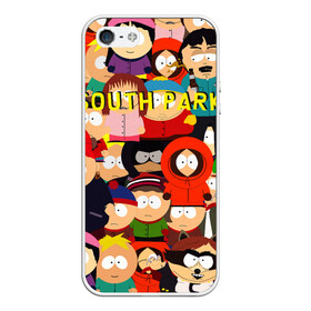 Чехол для iPhone 5/5S матовый с принтом SOUTH PARK в Кировске, Силикон | Область печати: задняя сторона чехла, без боковых панелей | Тематика изображения на принте: cartman | kenny | kyle | south park | stan | кайл | картман | кенни | стэн | южный парк