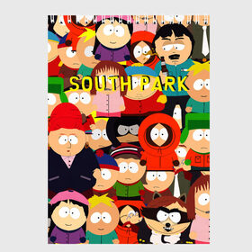 Скетчбук с принтом SOUTH PARK в Кировске, 100% бумага
 | 48 листов, плотность листов — 100 г/м2, плотность картонной обложки — 250 г/м2. Листы скреплены сверху удобной пружинной спиралью | cartman | kenny | kyle | south park | stan | кайл | картман | кенни | стэн | южный парк