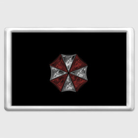 Магнит 45*70 с принтом Umbrella Corporation в Кировске, Пластик | Размер: 78*52 мм; Размер печати: 70*45 | Тематика изображения на принте: 2 | biohazard | claire | evil | horror | raccoon | resident | survival | t virus | t вирус | выживание | зла | кеннеди | клэр | леон | обитель | раккун | редфилд | скотт | ужас