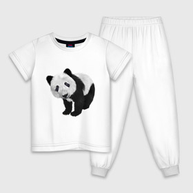 Детская пижама хлопок с принтом Панда в Кировске, 100% хлопок |  брюки и футболка прямого кроя, без карманов, на брюках мягкая резинка на поясе и по низу штанин
 | животное | медведь | панда | пушистый | черно белое