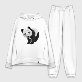 Женский костюм хлопок Oversize с принтом Панда в Кировске,  |  | животное | медведь | панда | пушистый | черно белое