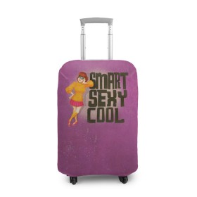 Чехол для чемодана 3D с принтом Smart Sexy Cool в Кировске, 86% полиэфир, 14% спандекс | двустороннее нанесение принта, прорези для ручек и колес | scooby doo | vdosadir | velma dinkle | велма динкли | скуби ду | уильям ханна