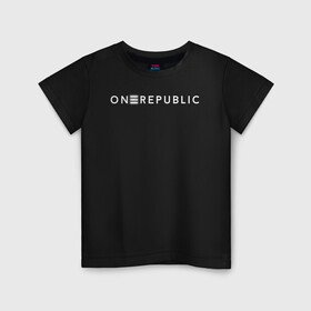 Детская футболка хлопок с принтом OneRepublic в Кировске, 100% хлопок | круглый вырез горловины, полуприлегающий силуэт, длина до линии бедер | album | human | logo | logotype | music | one | pop | republic | альбом | ван | лого | логотип | музыка | поп | репаблик | человек