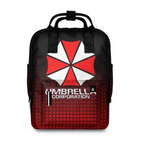 Женский рюкзак 3D с принтом UMBRELLA CORP в Кировске, 100% полиэстер | лямки с регулируемой длиной, сверху ручки, чтобы рюкзак нести как сумку. Основное отделение закрывается на молнию, как и внешний карман. Внутри два дополнительных кармана, один из которых закрывается на молнию. По бокам два дополнительных кармашка, куда поместится маленькая бутылочка
 | ada wong | biohazard | leon | nemesis | project resistance | raccoon city | re | re3 | resident evil | resident evil 3 | rpd | stars | umbrella | ада вонг | амбрелла | немезис | ужасы