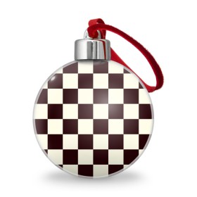 Ёлочный шар с принтом Шахматка в Кировске, Пластик | Диаметр: 77 мм | квадраты | текстуры | узор шахматка | узоры | чб | чб квадраты | чб узор | шахматка | шахматная доска | шахматы