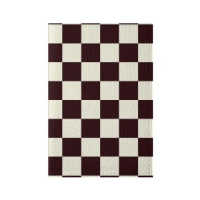 Обложка для паспорта матовая кожа с принтом Шахматка в Кировске, натуральная матовая кожа | размер 19,3 х 13,7 см; прозрачные пластиковые крепления | квадраты | текстуры | узор шахматка | узоры | чб | чб квадраты | чб узор | шахматка | шахматная доска | шахматы