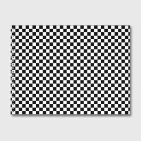 Альбом для рисования с принтом Шахматка мелкая в Кировске, 100% бумага
 | матовая бумага, плотность 200 мг. | Тематика изображения на принте: квадраты | мелкая шахматка | текстуры | узор шахматка | узоры | чб | чб квадраты | чб узор | шахматка | шахматная доска | шахматы