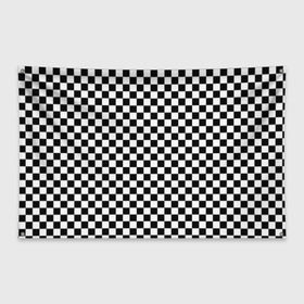 Флаг-баннер с принтом Шахматка мелкая в Кировске, 100% полиэстер | размер 67 х 109 см, плотность ткани — 95 г/м2; по краям флага есть четыре люверса для крепления | квадраты | мелкая шахматка | текстуры | узор шахматка | узоры | чб | чб квадраты | чб узор | шахматка | шахматная доска | шахматы