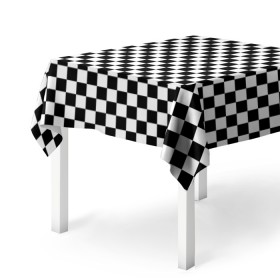 Скатерть 3D с принтом Шахматка мелкая в Кировске, 100% полиэстер (ткань не мнется и не растягивается) | Размер: 150*150 см | Тематика изображения на принте: квадраты | мелкая шахматка | текстуры | узор шахматка | узоры | чб | чб квадраты | чб узор | шахматка | шахматная доска | шахматы