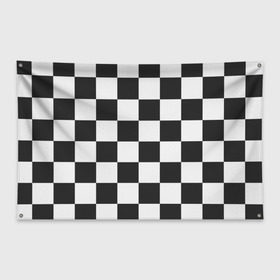 Флаг-баннер с принтом Шахматка в Кировске, 100% полиэстер | размер 67 х 109 см, плотность ткани — 95 г/м2; по краям флага есть четыре люверса для крепления | квадраты | текстуры | узор шахматка | узоры | чб | чб квадраты | чб узор | шахматка | шахматная доска | шахматы