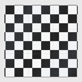 Магнитный плакат 3Х3 с принтом Шахматка в Кировске, Полимерный материал с магнитным слоем | 9 деталей размером 9*9 см | Тематика изображения на принте: квадраты | текстуры | узор шахматка | узоры | чб | чб квадраты | чб узор | шахматка | шахматная доска | шахматы