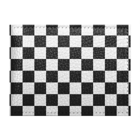 Обложка для студенческого билета с принтом Шахматка в Кировске, натуральная кожа | Размер: 11*8 см; Печать на всей внешней стороне | Тематика изображения на принте: квадраты | текстуры | узор шахматка | узоры | чб | чб квадраты | чб узор | шахматка | шахматная доска | шахматы