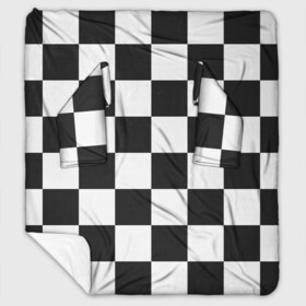 Плед с рукавами с принтом Шахматка в Кировске, 100% полиэстер | Закругленные углы, все края обработаны. Ткань не мнется и не растягивается. Размер 170*145 | квадраты | текстуры | узор шахматка | узоры | чб | чб квадраты | чб узор | шахматка | шахматная доска | шахматы