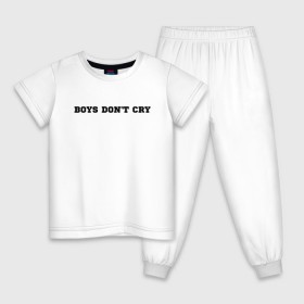 Детская пижама хлопок с принтом BOYS DONT CRY в Кировске, 100% хлопок |  брюки и футболка прямого кроя, без карманов, на брюках мягкая резинка на поясе и по низу штанин
 | boys dont cry | keep calm