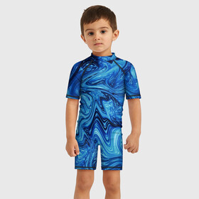 Детский купальный костюм 3D с принтом Водоворот в Кировске, Полиэстер 85%, Спандекс 15% | застежка на молнии на спине | Тематика изображения на принте: вихри | вода | водоворот | голубые краски | море | оттенки синего | синева | текстуры