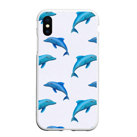 Чехол для iPhone XS Max матовый с принтом Рай для дельфина в Кировске, Силикон | Область печати: задняя сторона чехла, без боковых панелей | арт | дельфин | дельфины | искусство | морское | океан | паттерн | рыба | рыбы