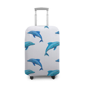 Чехол для чемодана 3D с принтом Рай для дельфина в Кировске, 86% полиэфир, 14% спандекс | двустороннее нанесение принта, прорези для ручек и колес | арт | дельфин | дельфины | искусство | морское | океан | паттерн | рыба | рыбы