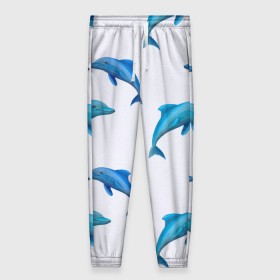Женские брюки 3D с принтом Рай для дельфина в Кировске, полиэстер 100% | прямой крой, два кармана без застежек по бокам, с мягкой трикотажной резинкой на поясе и по низу штанин. В поясе для дополнительного комфорта — широкие завязки | арт | дельфин | дельфины | искусство | морское | океан | паттерн | рыба | рыбы