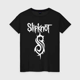 Женская футболка хлопок с принтом SLIPKNOT в Кировске, 100% хлопок | прямой крой, круглый вырез горловины, длина до линии бедер, слегка спущенное плечо | slipknot | джей вайнберг | джеймс рут | джои джордисон | донни стили | кори тейлор | крис фен | крэйг джонс | мик томсон | пол греи | слипкнот | шон крэхан