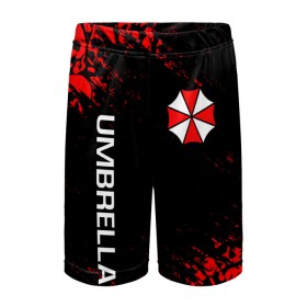 Детские спортивные шорты 3D с принтом UMBRELLA CORP в Кировске,  100% полиэстер
 | пояс оформлен широкой мягкой резинкой, ткань тянется
 | ada wong | biohazard | leon | nemesis | project resistance | raccoon city | re | re3 | resident evil | resident evil 3 | rpd | stars | umbrella | ада вонг | амбрелла | немезис | ужасы