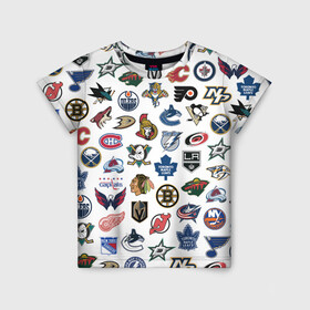 Детская футболка 3D с принтом Логотипы НХЛ в Кировске, 100% гипоаллергенный полиэфир | прямой крой, круглый вырез горловины, длина до линии бедер, чуть спущенное плечо, ткань немного тянется | capitals | nhl | penguins | pittsburgh | washington | блюз | бостон | брюинз | вашингтон | детройт | кэпиталз | логотипы нхл | нью йорк | пингвинз | питтсбург | рейнджерс | сан хосе шаркс | сент луис | тампа бэй