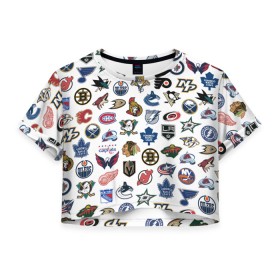 Женская футболка Crop-top 3D с принтом Логотипы НХЛ в Кировске, 100% полиэстер | круглая горловина, длина футболки до линии талии, рукава с отворотами | capitals | nhl | penguins | pittsburgh | washington | блюз | бостон | брюинз | вашингтон | детройт | кэпиталз | логотипы нхл | нью йорк | пингвинз | питтсбург | рейнджерс | сан хосе шаркс | сент луис | тампа бэй