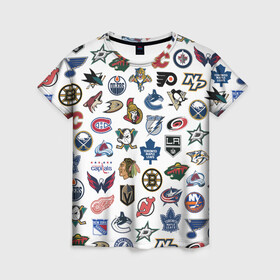 Женская футболка 3D с принтом Логотипы НХЛ в Кировске, 100% полиэфир ( синтетическое хлопкоподобное полотно) | прямой крой, круглый вырез горловины, длина до линии бедер | capitals | nhl | penguins | pittsburgh | washington | блюз | бостон | брюинз | вашингтон | детройт | кэпиталз | логотипы нхл | нью йорк | пингвинз | питтсбург | рейнджерс | сан хосе шаркс | сент луис | тампа бэй