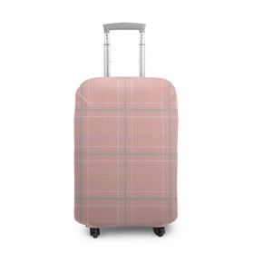 Чехол для чемодана 3D с принтом Шотландка Розовая в Кировске, 86% полиэфир, 14% спандекс | двустороннее нанесение принта, прорези для ручек и колес | в клетку | в клеточку | классика | классические | клетка | клетчатые | красная клетка | шотландка | шотландская клетка