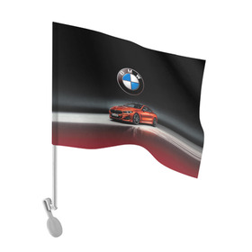 Флаг для автомобиля с принтом BMW в Кировске, 100% полиэстер | Размер: 30*21 см | bmw | car | germany | prestige | red | автомобиль | бмв | германия | красный | престиж