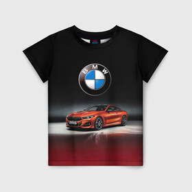 Детская футболка 3D с принтом BMW в Кировске, 100% гипоаллергенный полиэфир | прямой крой, круглый вырез горловины, длина до линии бедер, чуть спущенное плечо, ткань немного тянется | bmw | car | germany | prestige | red | автомобиль | бмв | германия | красный | престиж