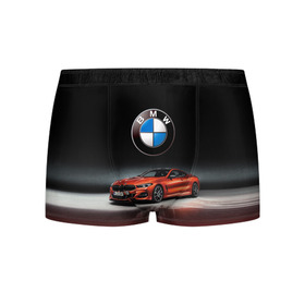 Мужские трусы 3D с принтом BMW в Кировске, 50% хлопок, 50% полиэстер | классическая посадка, на поясе мягкая тканевая резинка | Тематика изображения на принте: bmw | car | germany | prestige | red | автомобиль | бмв | германия | красный | престиж